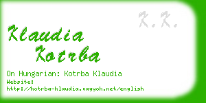 klaudia kotrba business card